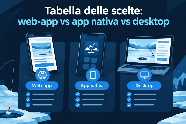 Tabella delle scelte: web-app vs app nativa vs desktop